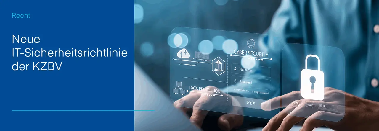 Hände bedienen ein digitales Interface mit Cybersecurity- und Datenschutzsymbolen.